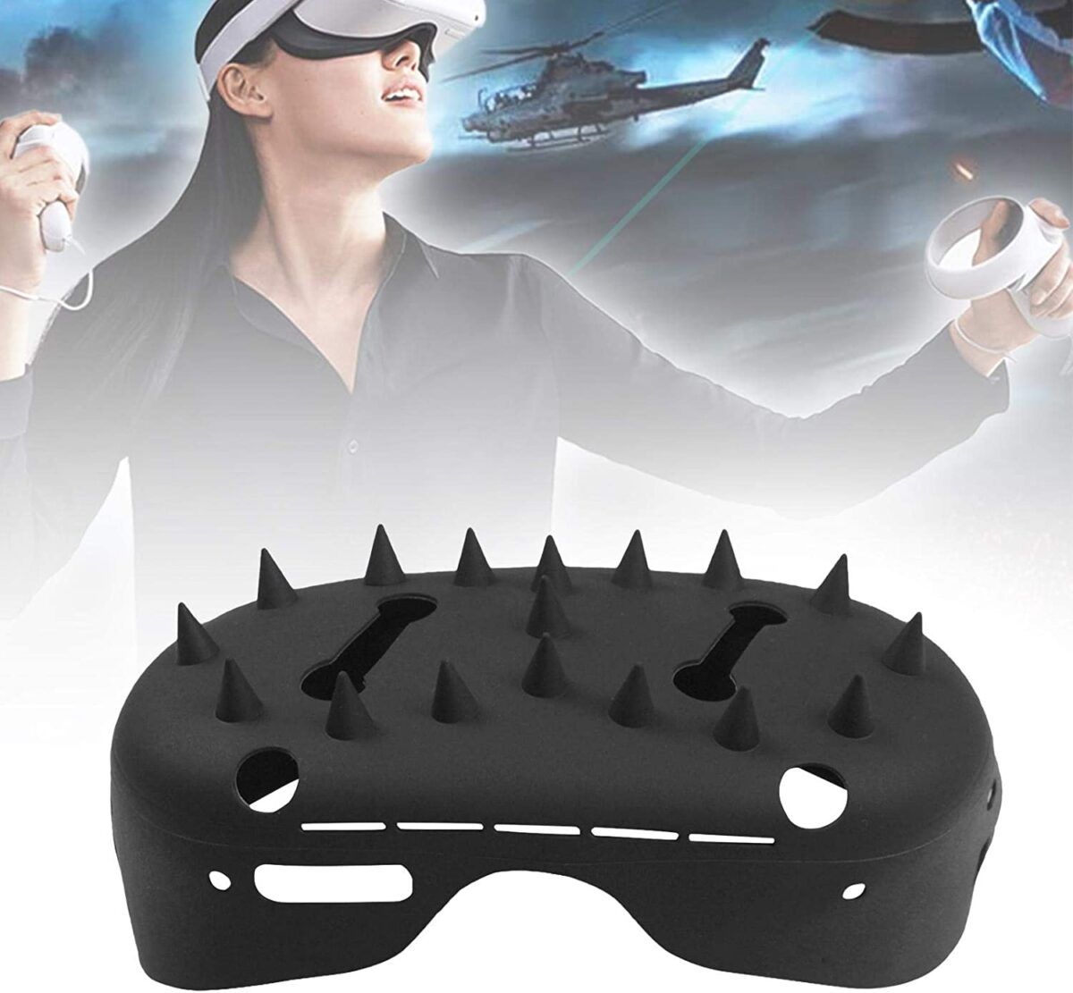 Meta Oculus Quest 2 fekete VR szemüveg védőburkolat, szilikon védőhéj