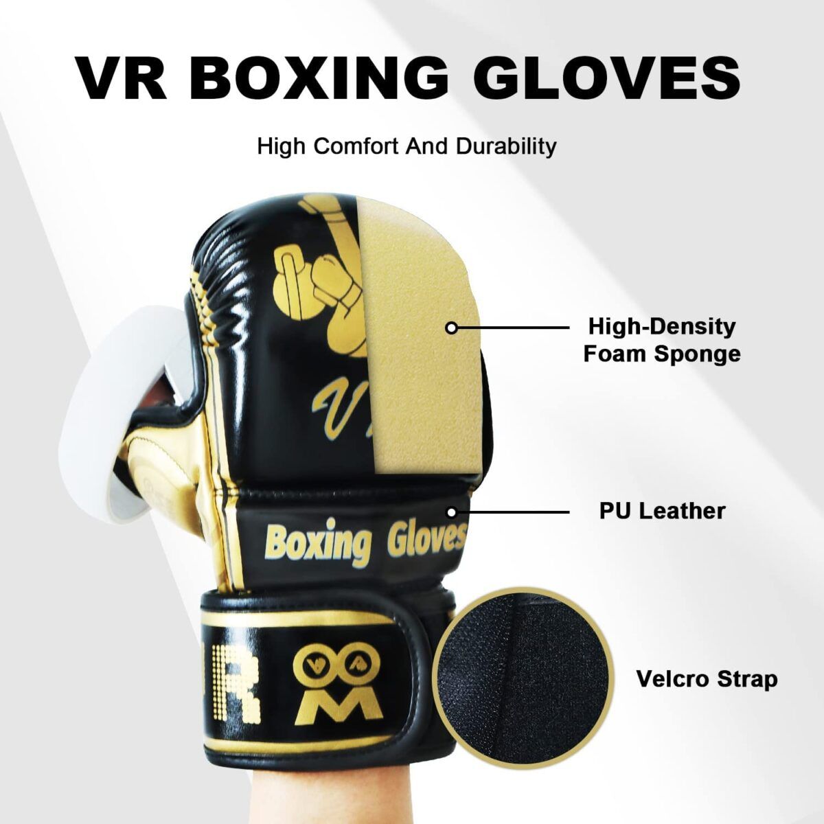 AMVR VR Box kesztyű, kiegészítő VR-bokszjátékok támogatására, valósághűbb VR-élmény a Meta Quest 2-höz és RiftRift S Touch vezérlőkhöz